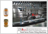 STRPACK 2-16 헤드 꿀 항아리 및 병 꿀 잼 유리 항아리 병 용 피스톤 서보 모터 충전 기계